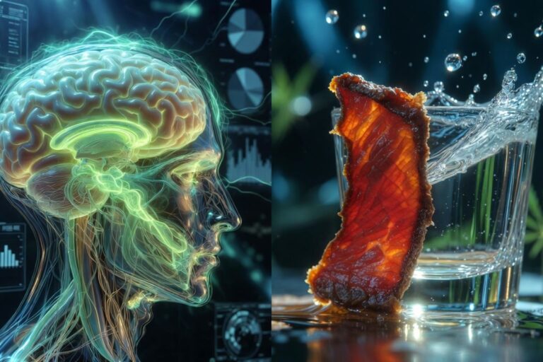 CBDの脳への作用と肝機能への影響を象徴する医科学イメージ