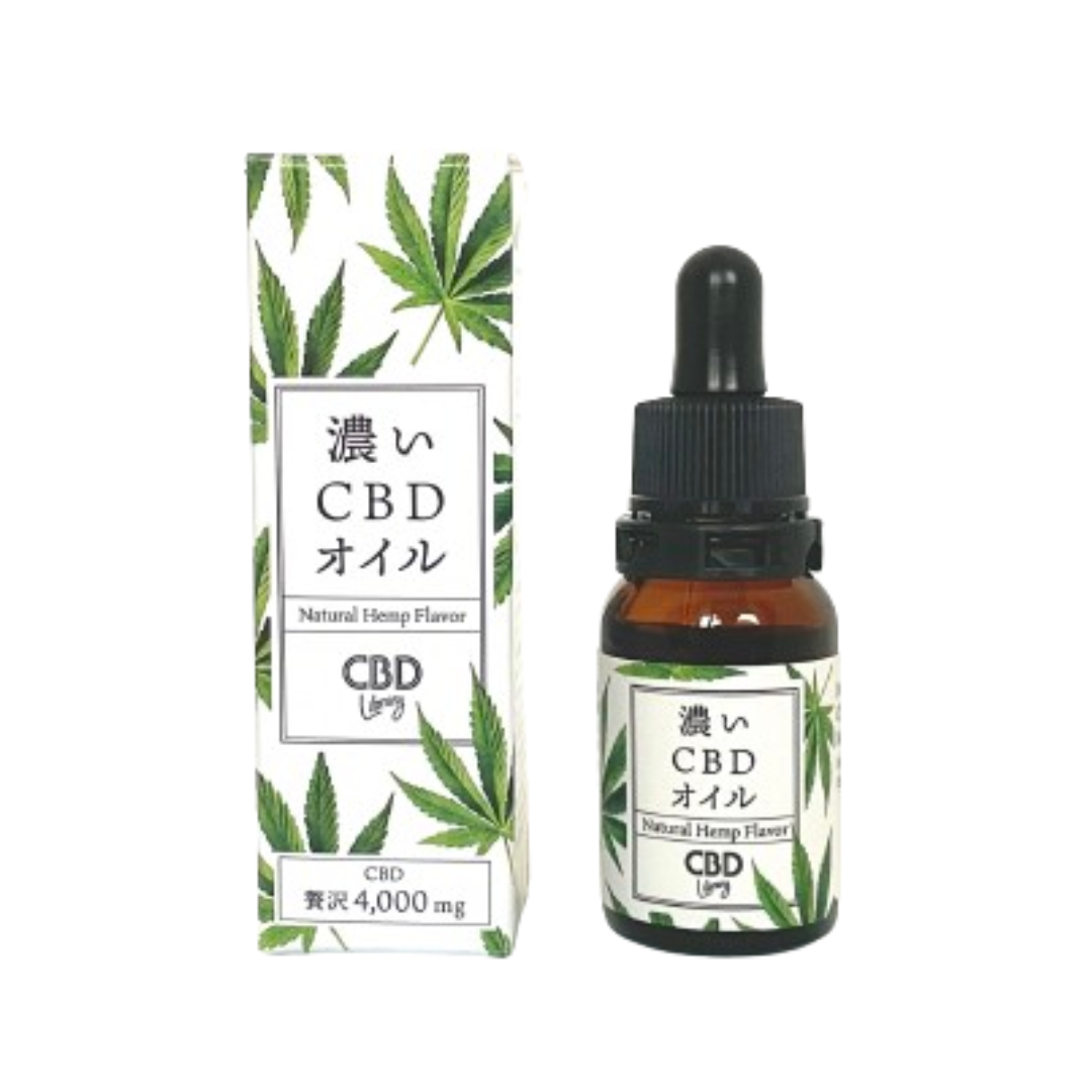 濃いCBDオイル（CBD 4000mg）スポイトボトルとパッケージ画像