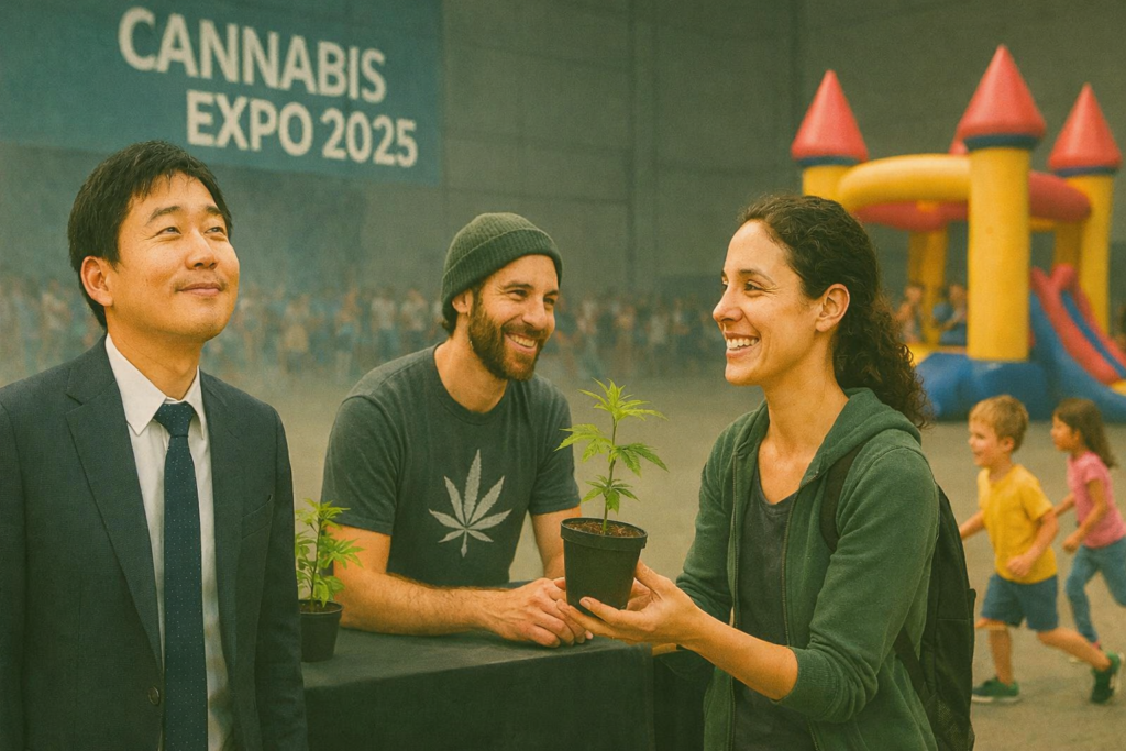 CBDメディアが見た、世界の大麻展示会|副流煙でブリって、大麻苗を配るそばで、キッズが遊び回る世界線
