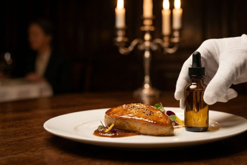 alt="顕微鏡で脂肪肝サンプルを観察する研究者の手元"