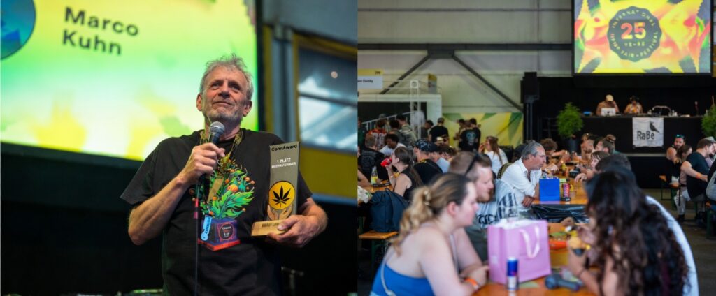 Canna Trade 25周年イベント：Marco Kuhn氏の表彰スピーチとパーティー会場の賑わい