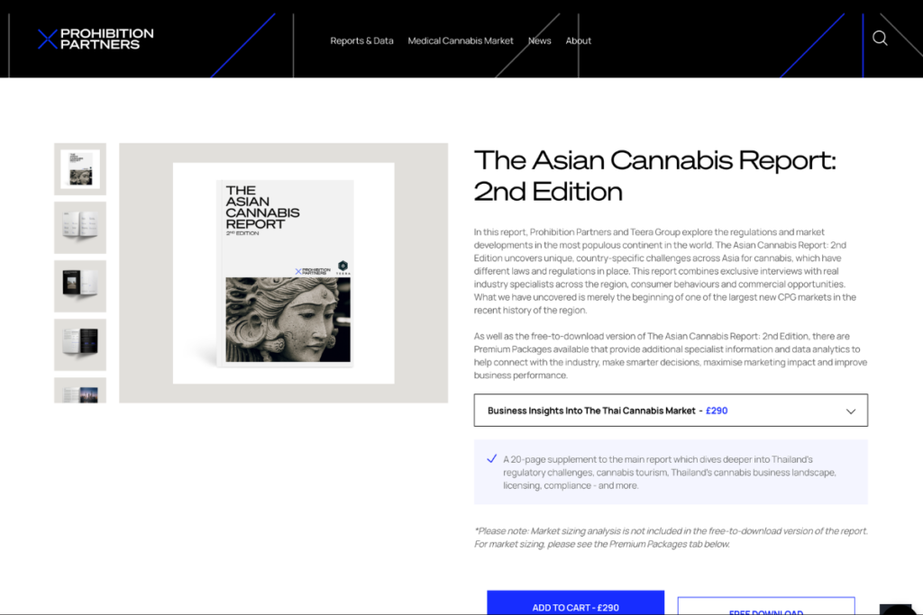 Asian Cannabis Reportの紹介ページ